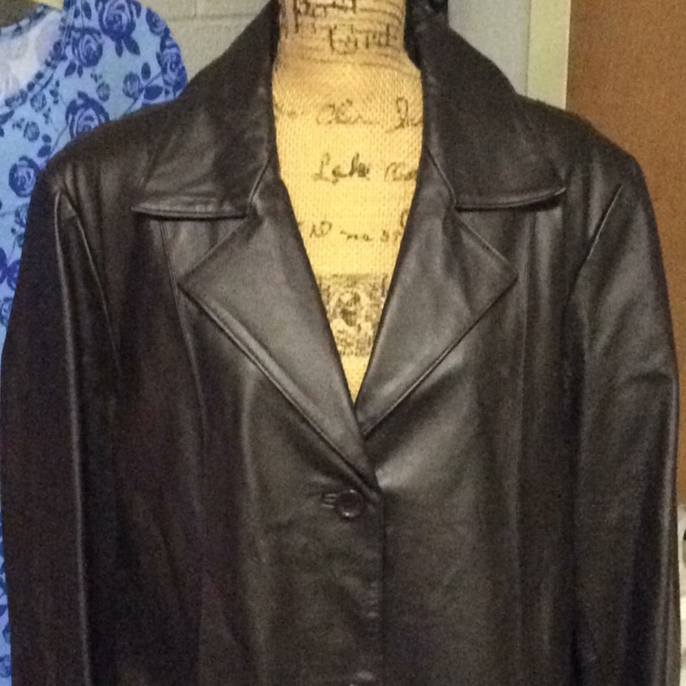 Dark Brown Leather Coat